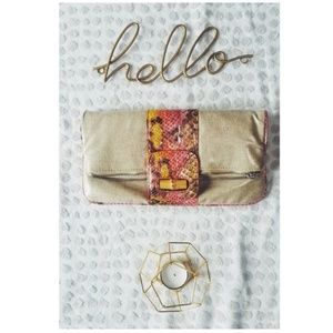 Snakeskin clutch purse